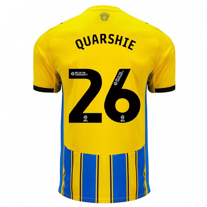 Danxen Kinderen Joshua Quarshie #26 Blauw Geel Uitshirt Uittenue 2025/26 T-Shirt België