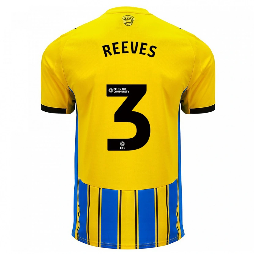 Danxen Kinderen Ben Reeves #3 Blauw Geel Uitshirt Uittenue 2025/26 T-Shirt België
