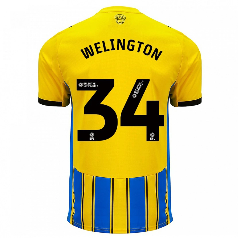 Danxen Kinderen Welington #34 Blauw Geel Uitshirt Uittenue 2025/26 T-Shirt België