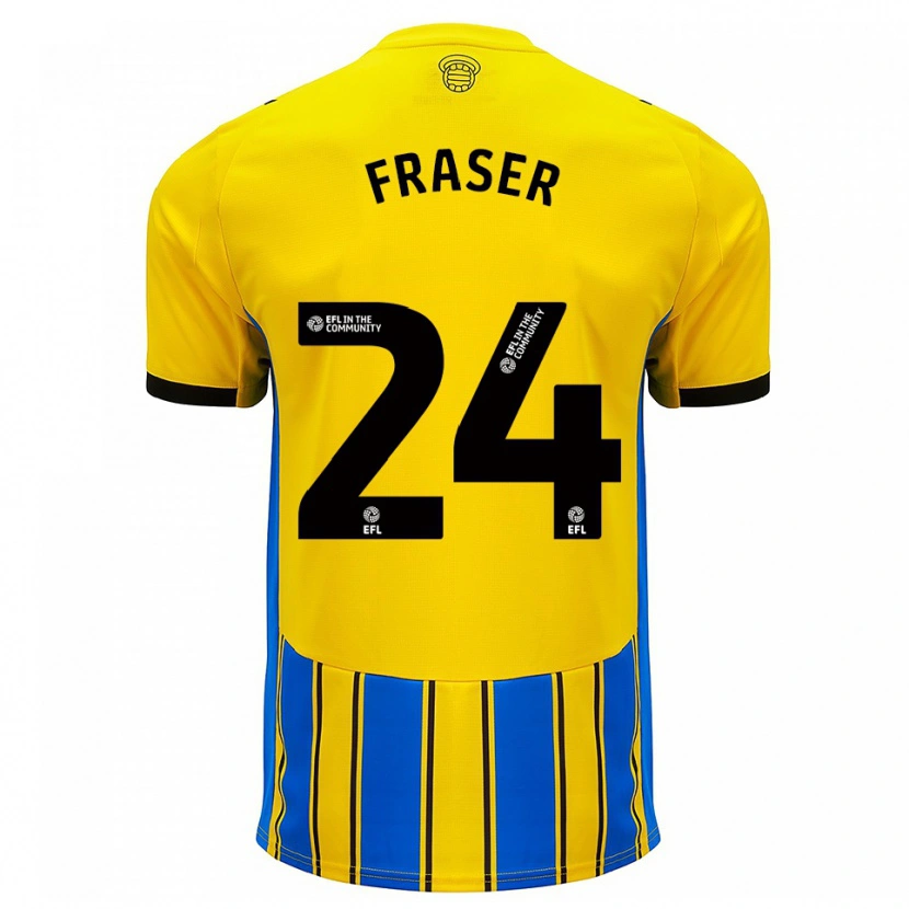 Danxen Kinderen Ryan Fraser #24 Blauw Geel Uitshirt Uittenue 2025/26 T-Shirt België