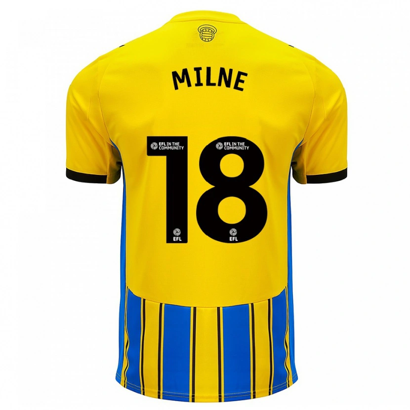 Danxen Kinderen Isabel Milne #18 Blauw Geel Uitshirt Uittenue 2025/26 T-Shirt België