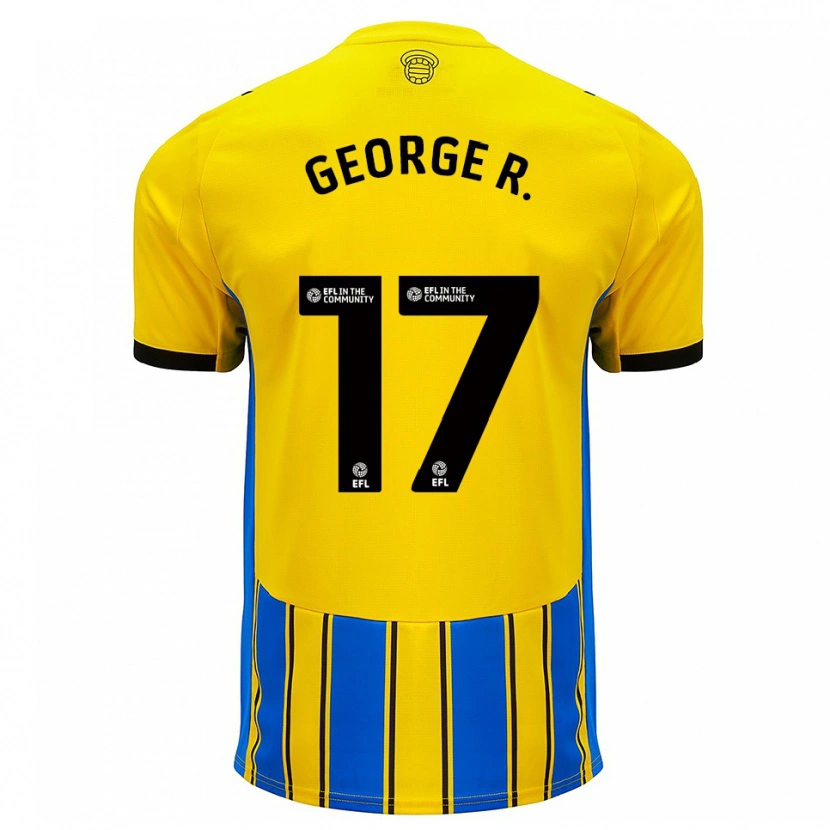 Danxen Kinderen George Robinson #17 Blauw Geel Uitshirt Uittenue 2025/26 T-Shirt België