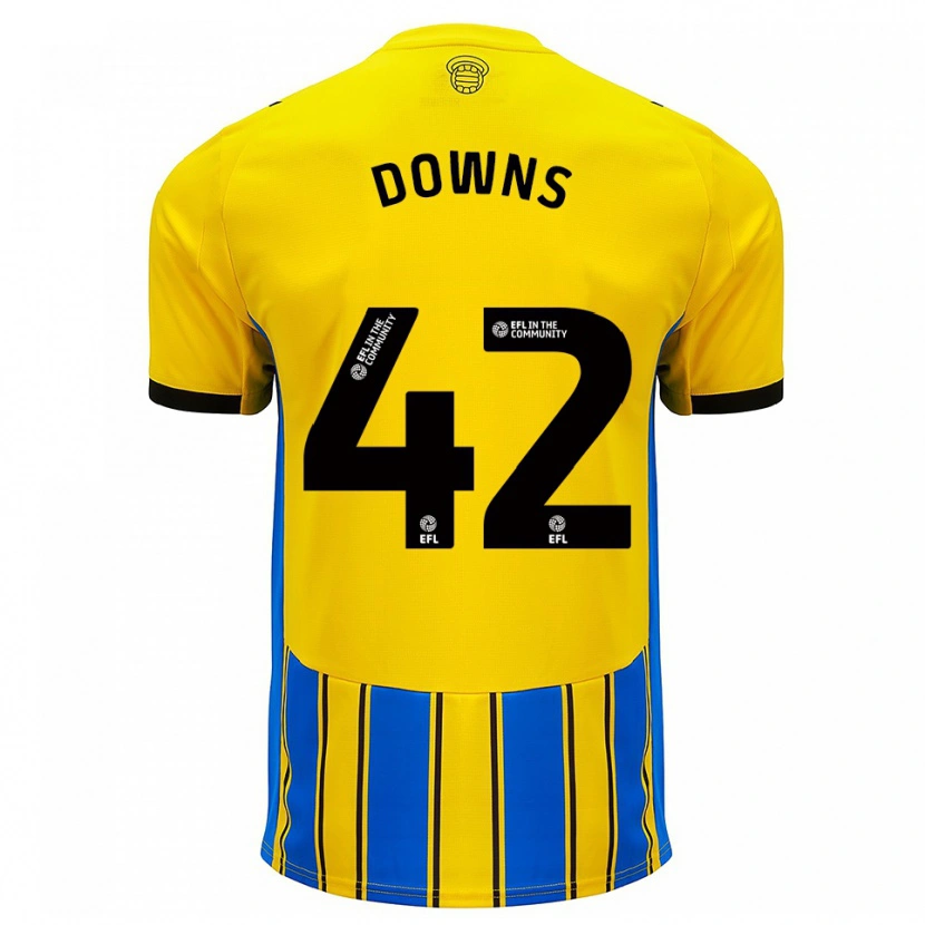 Danxen Kinderen Damion Downs #42 Blauw Geel Uitshirt Uittenue 2025/26 T-Shirt België