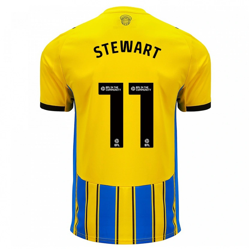 Danxen Kinderen Ross Stewart #11 Blauw Geel Uitshirt Uittenue 2025/26 T-Shirt België