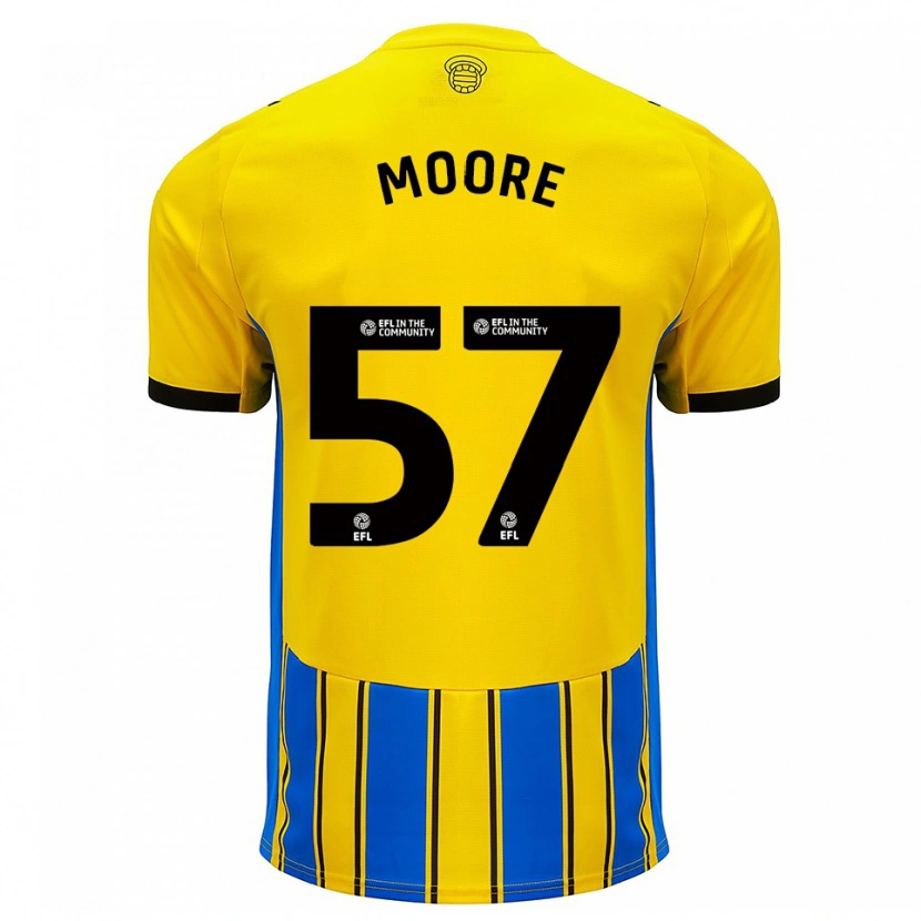 Danxen Kinderen Jayden Moore #57 Blauw Geel Uitshirt Uittenue 2025/26 T-Shirt België