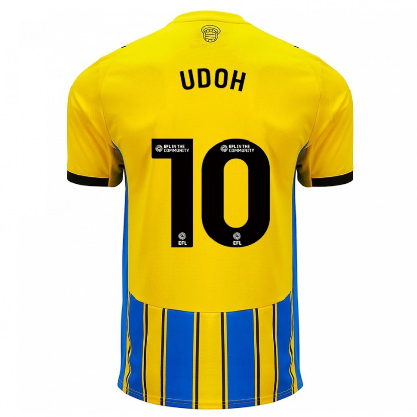 Danxen Kinderen Victor Udoh #10 Blauw Geel Uitshirt Uittenue 2025/26 T-Shirt België