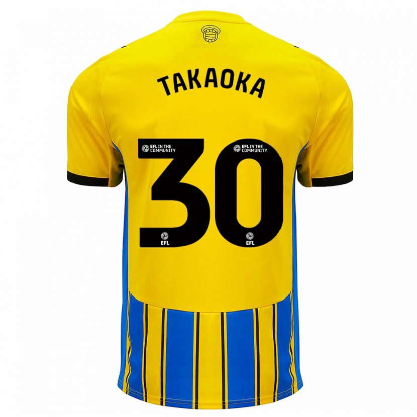 Danxen Kinderen Rento Takaoka #30 Blauw Geel Uitshirt Uittenue 2025/26 T-Shirt België