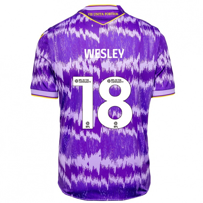 Danxen Kinderen Wesley Moraes #18 Paars Geel Uitshirt Uittenue 2025/26 T-Shirt België