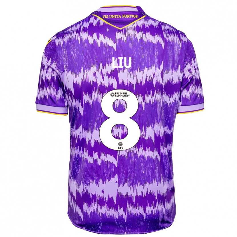 Danxen Kinderen Ryan Liu #8 Paars Geel Uitshirt Uittenue 2025/26 T-Shirt België