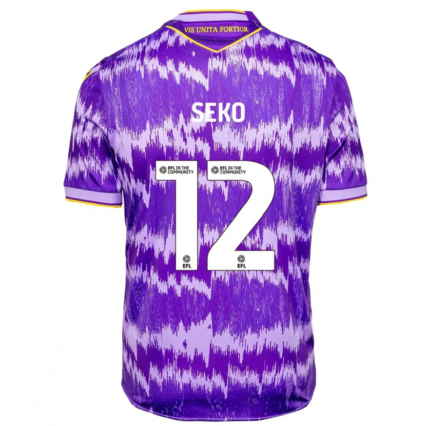 Danxen Kinderen Tatsuki Seko #12 Paars Geel Uitshirt Uittenue 2025/26 T-Shirt België