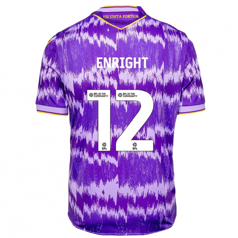 Danxen Kinderen Luke Enright #12 Paars Geel Uitshirt Uittenue 2025/26 T-Shirt België