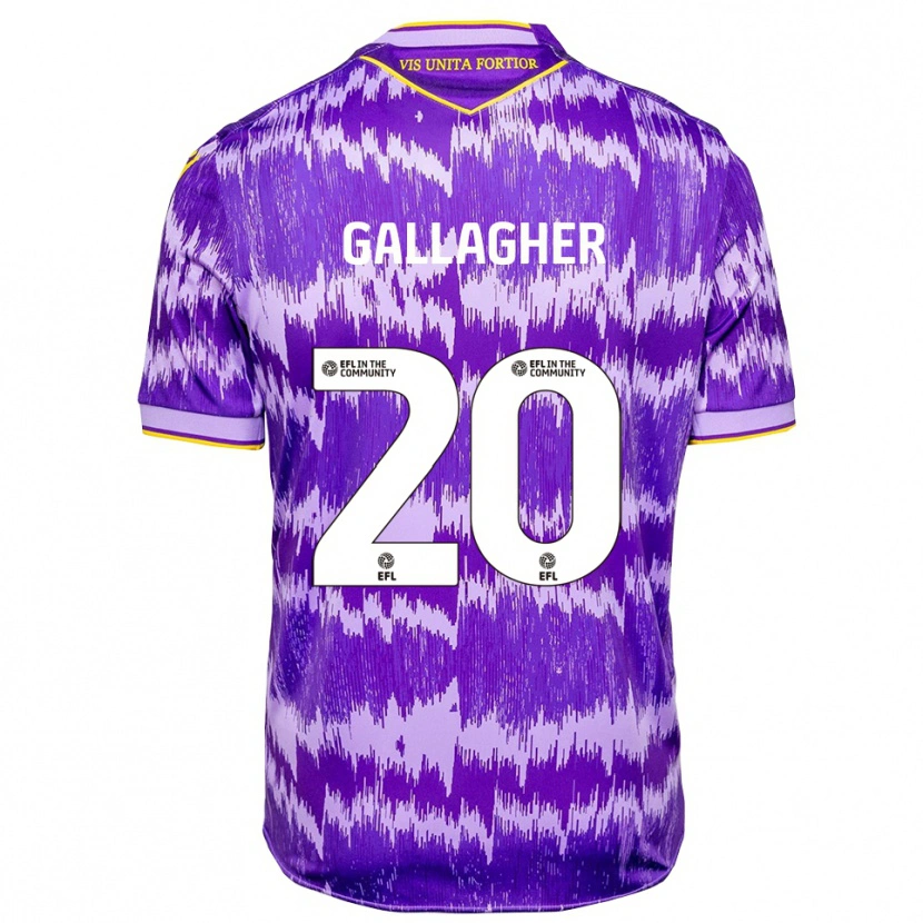 Danxen Kinderen Sam Gallagher #20 Paars Geel Uitshirt Uittenue 2025/26 T-Shirt België