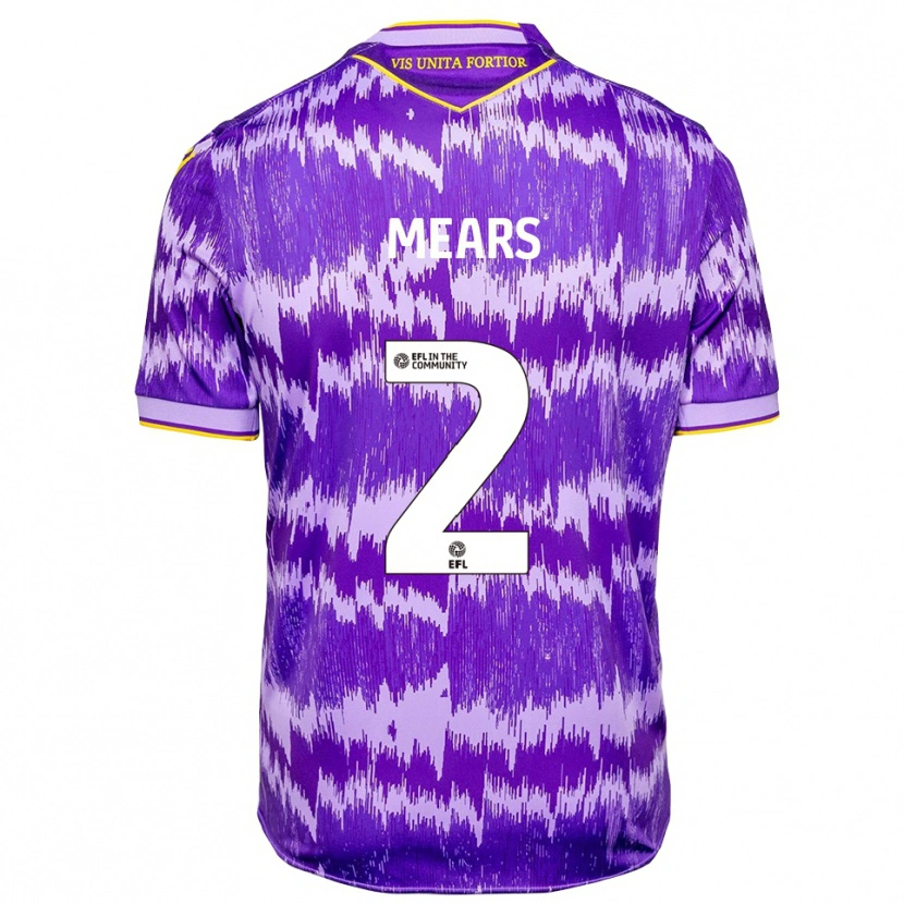 Danxen Kinderen Jaden Mears #2 Paars Geel Uitshirt Uittenue 2025/26 T-Shirt België