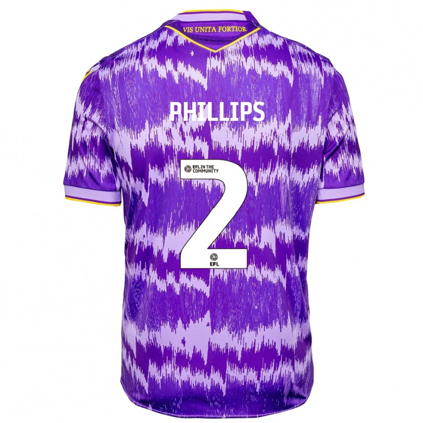 Danxen Kinderen Sanchez Phillips #2 Paars Geel Uitshirt Uittenue 2025/26 T-Shirt België