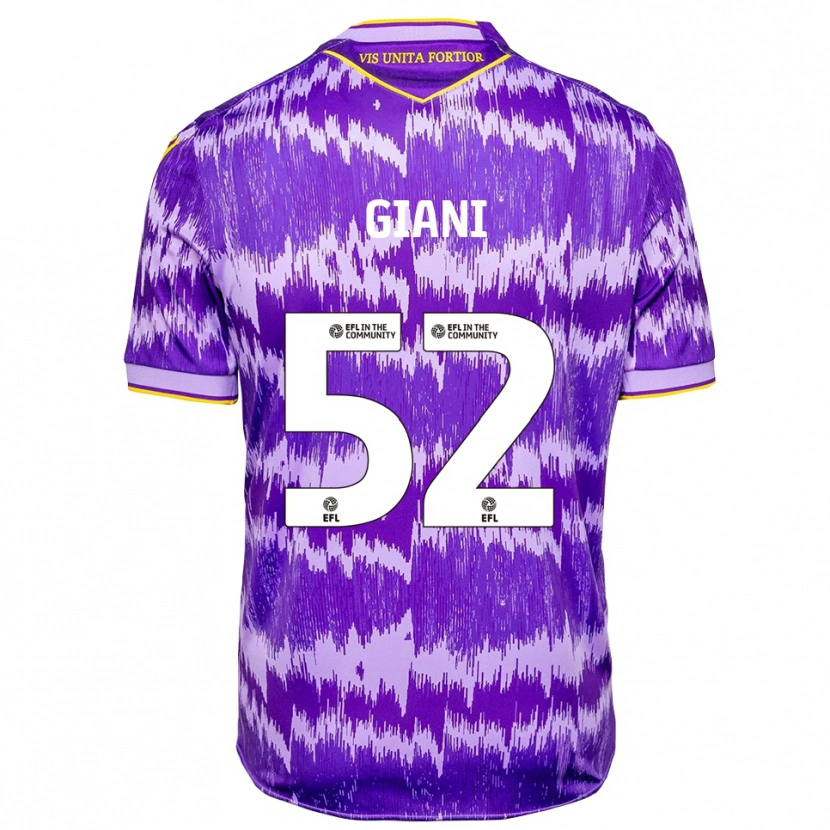 Danxen Kinderen Laurence Giani #52 Paars Geel Uitshirt Uittenue 2025/26 T-Shirt België