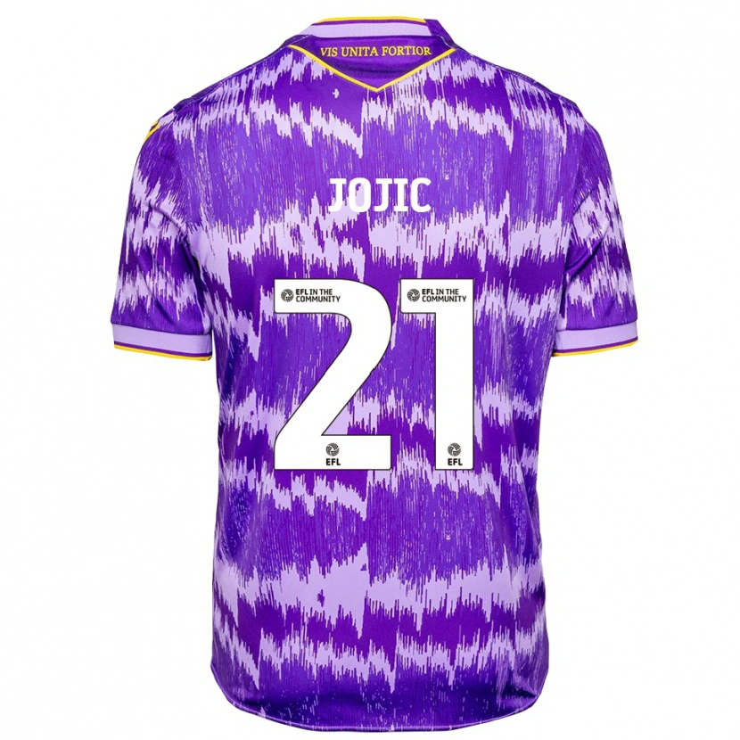 Danxen Kinderen Nikola Jojic #21 Paars Geel Uitshirt Uittenue 2025/26 T-Shirt België