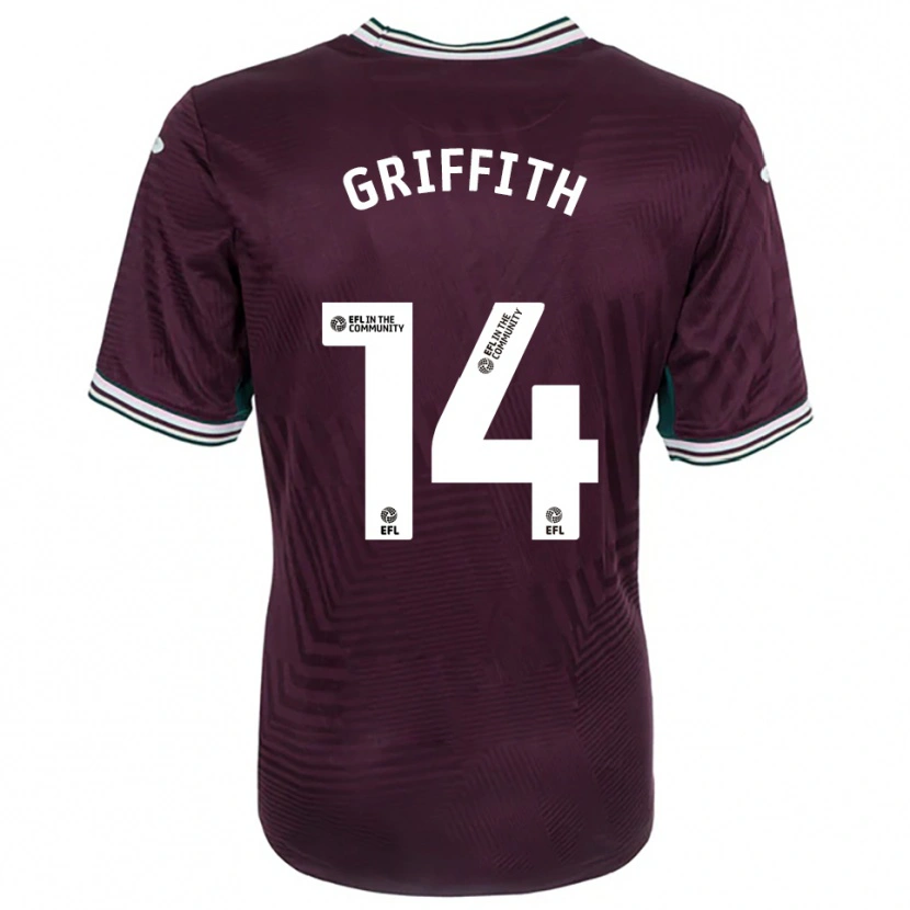 Danxen Kinderen Yori Griffith #14 Roest Rood Wit Uitshirt Uittenue 2025/26 T-Shirt België