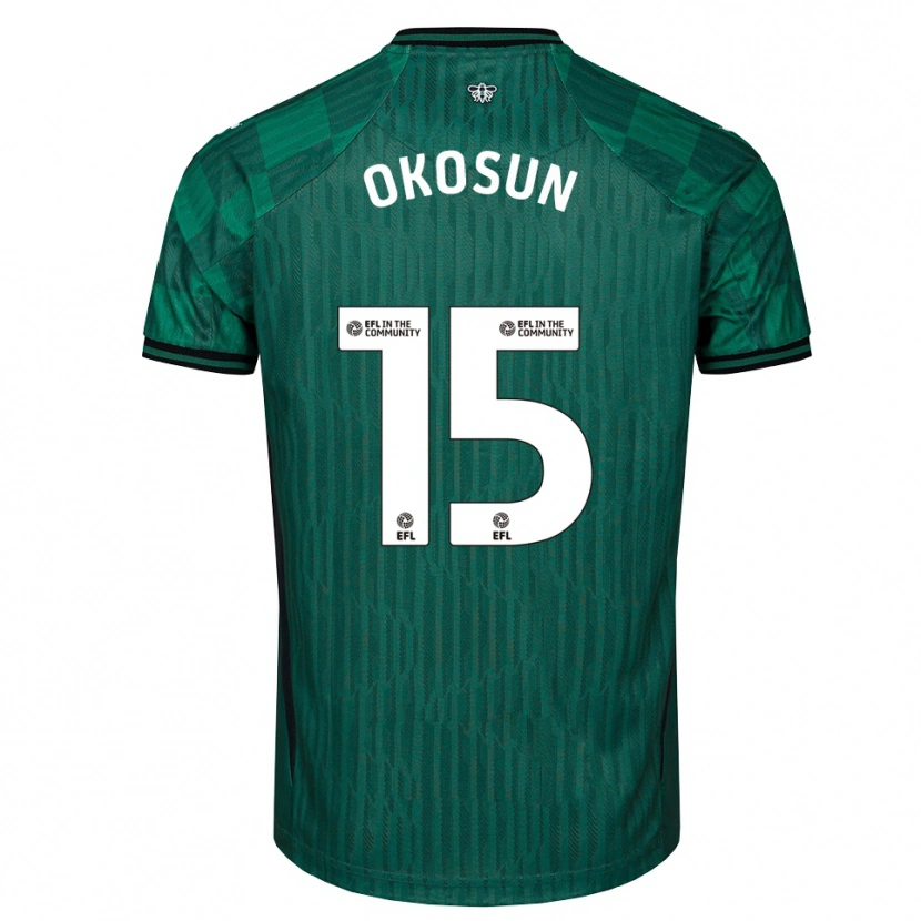 Danxen Kinderen Nickson Okosun #15 Groen Zwart Uitshirt Uittenue 2025/26 T-Shirt België