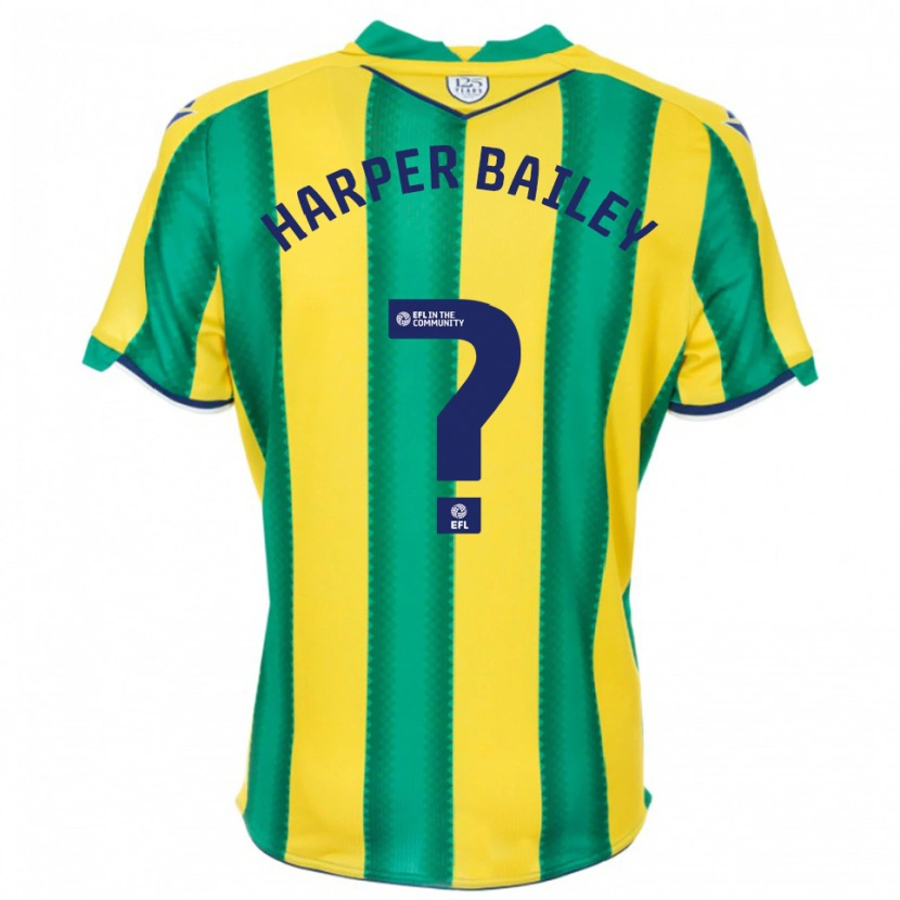 Danxen Kinderen Aaron Harper-Bailey #0 Geel Groen Uitshirt Uittenue 2025/26 T-Shirt België