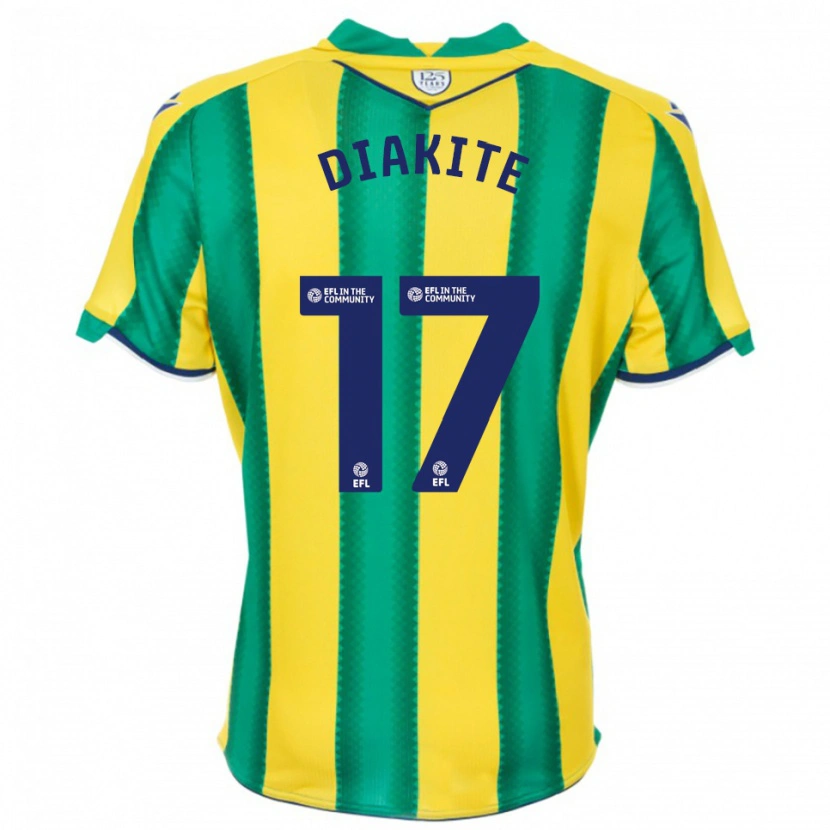Danxen Kinderen Ousmane Diakité #17 Geel Groen Uitshirt Uittenue 2025/26 T-Shirt België