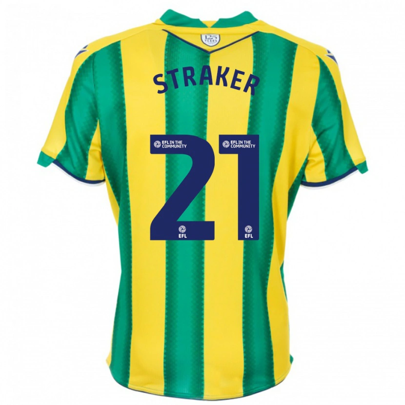 Danxen Kinderen Jannelle Straker #21 Geel Groen Uitshirt Uittenue 2025/26 T-Shirt België