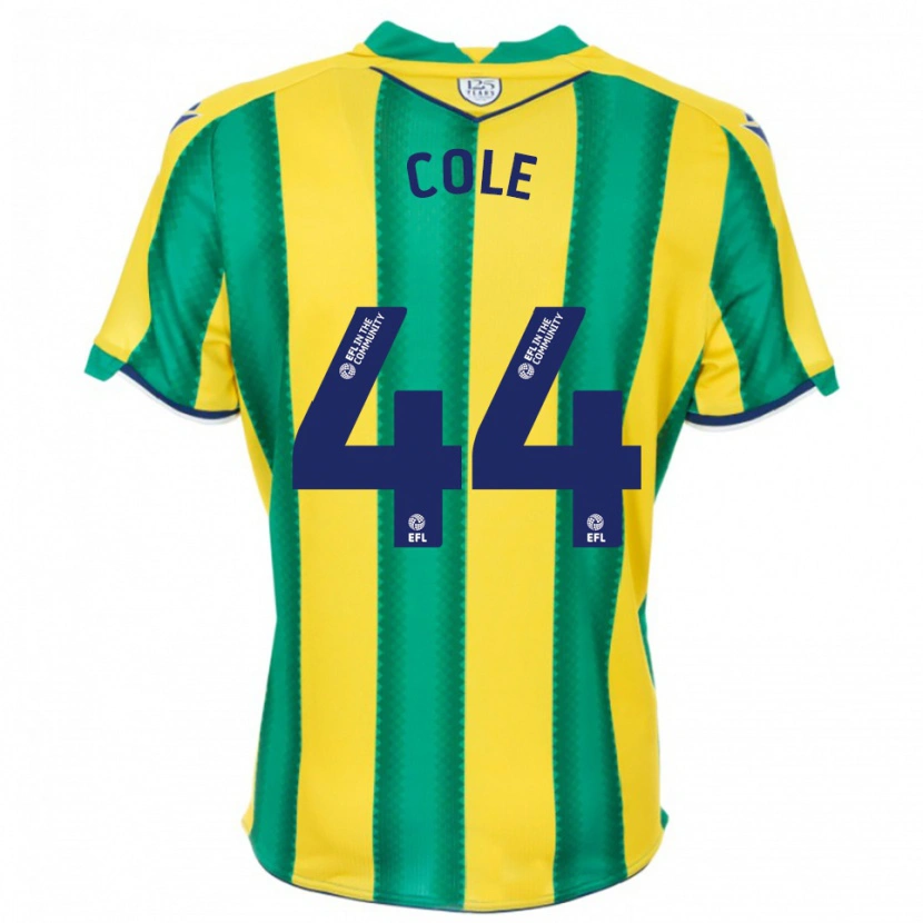Danxen Kinderen Devante Cole #44 Geel Groen Uitshirt Uittenue 2025/26 T-Shirt België