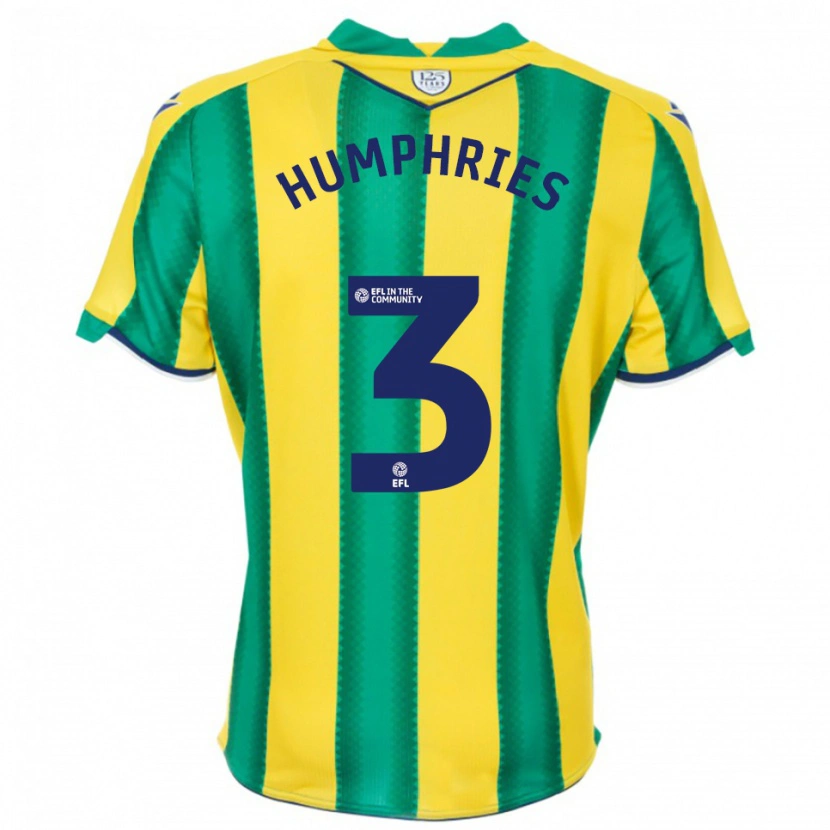 Danxen Kinderen Evan Humphries #3 Geel Groen Uitshirt Uittenue 2025/26 T-Shirt België