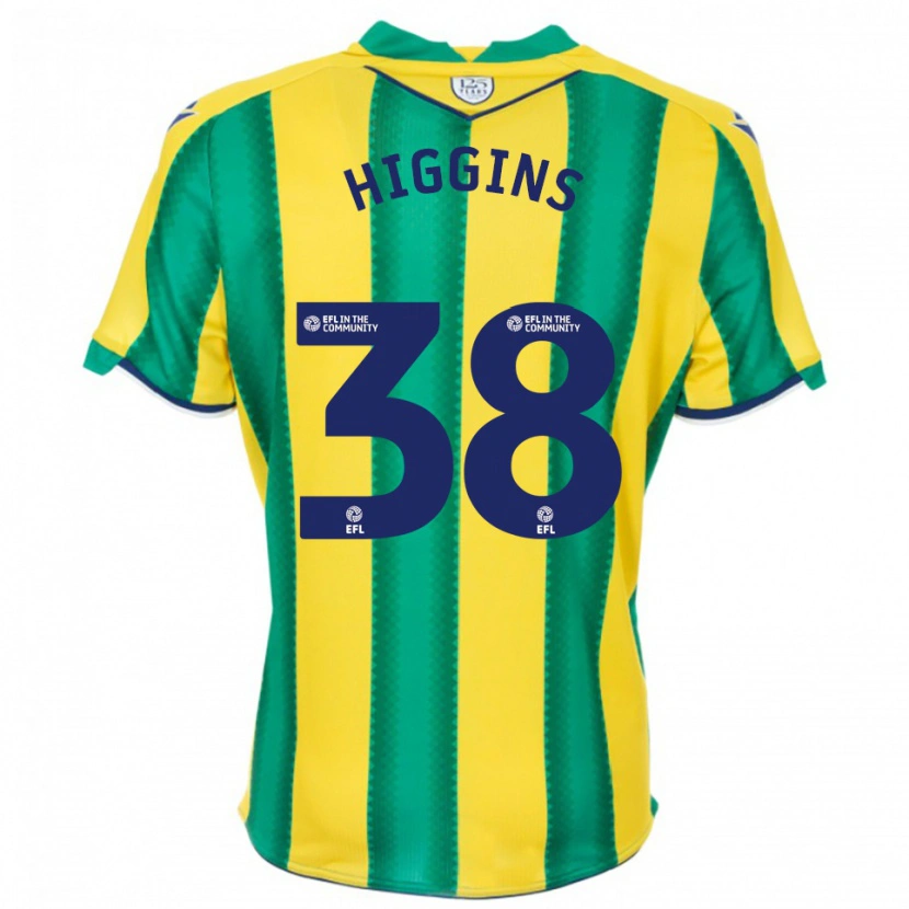 Danxen Kinderen Akeel Higgins #38 Geel Groen Uitshirt Uittenue 2025/26 T-Shirt België
