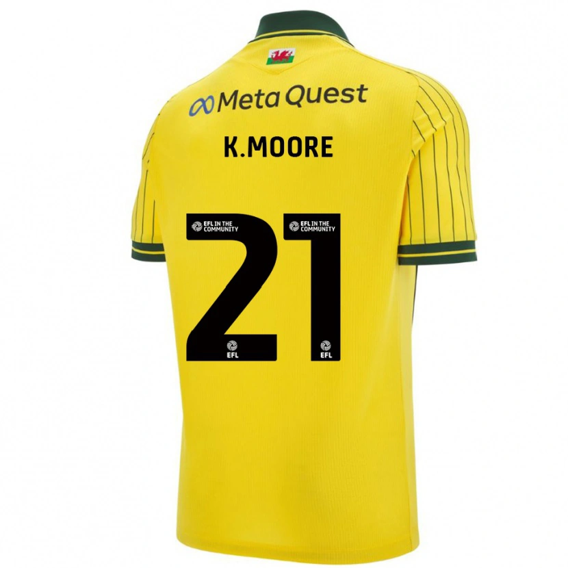 Danxen Kinderen Kieffer Moore #21 Geel Groen Uitshirt Uittenue 2025/26 T-Shirt België