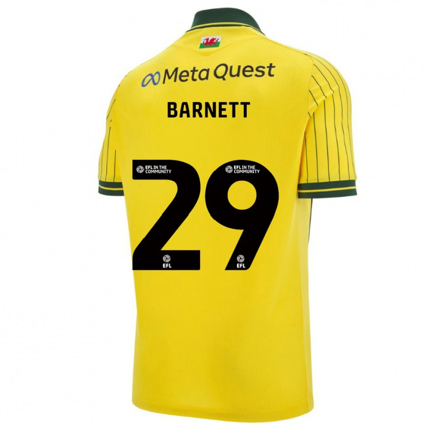 Danxen Kinderen Ryan Barnett #29 Geel Groen Uitshirt Uittenue 2025/26 T-Shirt België