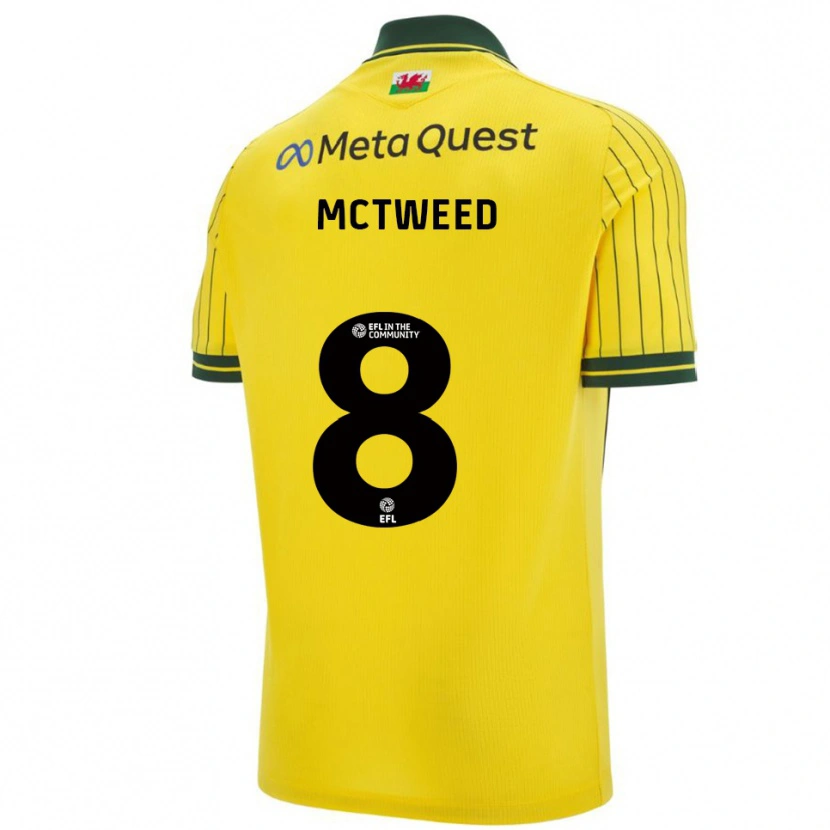 Danxen Kinderen Oliver Mctweed #8 Geel Groen Uitshirt Uittenue 2025/26 T-Shirt België
