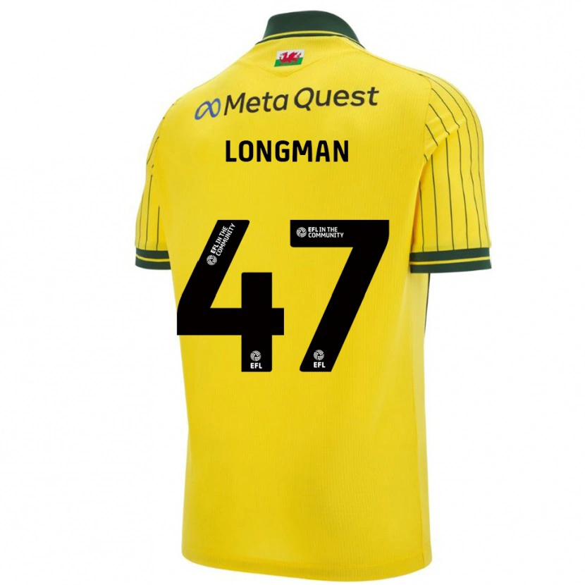 Danxen Kinderen Ryan Longman #47 Geel Groen Uitshirt Uittenue 2025/26 T-Shirt België