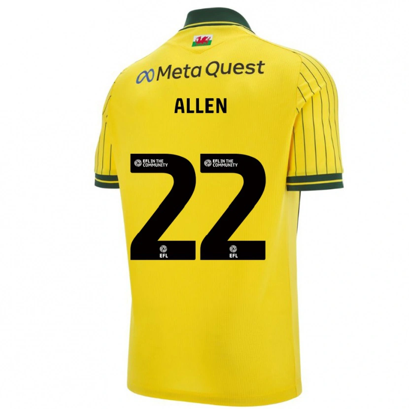 Danxen Kinderen Keren Allen #22 Geel Groen Uitshirt Uittenue 2025/26 T-Shirt België