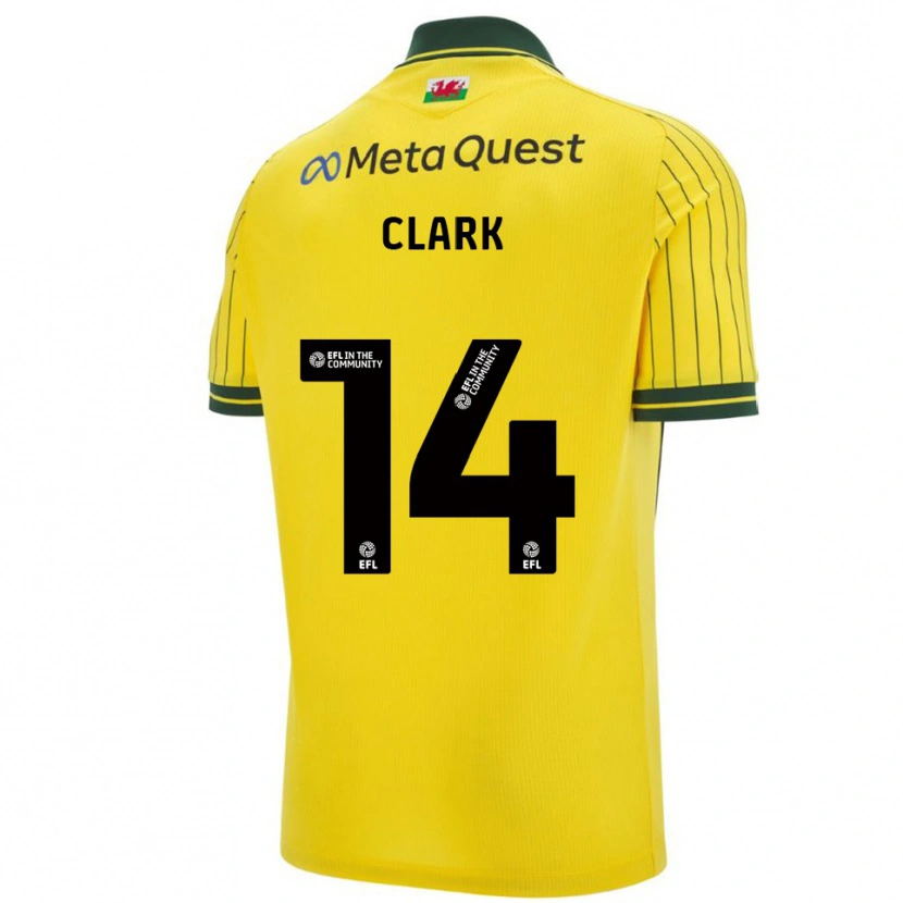Danxen Kinderen Nat Clark #14 Geel Groen Uitshirt Uittenue 2025/26 T-Shirt België