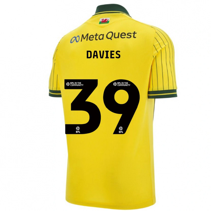 Danxen Kinderen Daniel Davies #39 Geel Groen Uitshirt Uittenue 2025/26 T-Shirt België