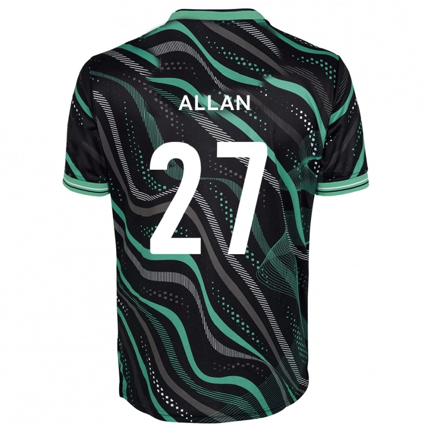Danxen Kinderen Jake Allan #27 Zwart Groen Uitshirt Uittenue 2025/26 T-Shirt België