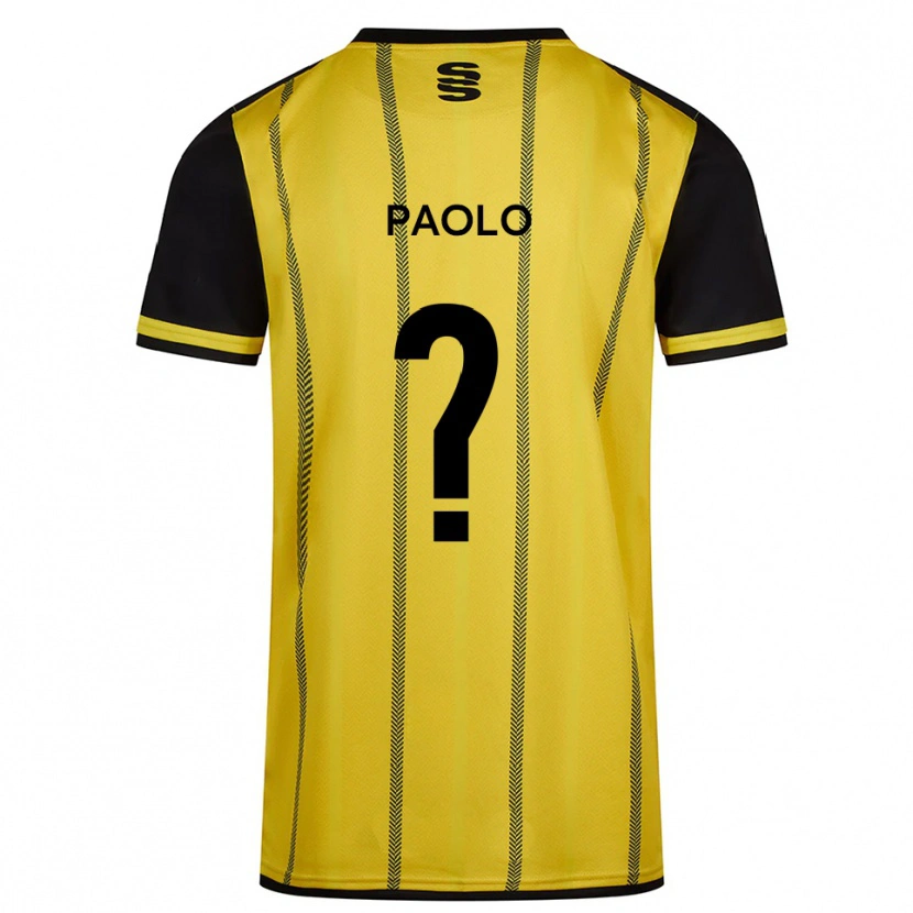 Danxen Kinderen Paolo Mariani #0 Geel Zwart Uitshirt Uittenue 2025/26 T-Shirt België
