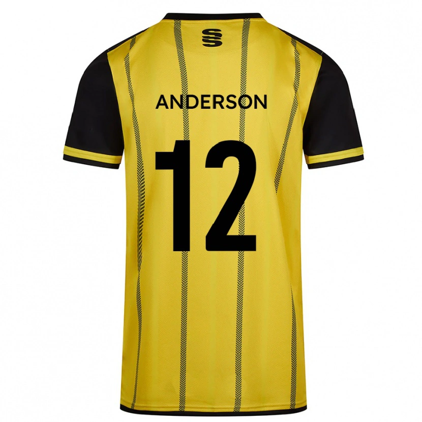 Danxen Kinderen Zea Anderson #12 Geel Zwart Uitshirt Uittenue 2025/26 T-Shirt België