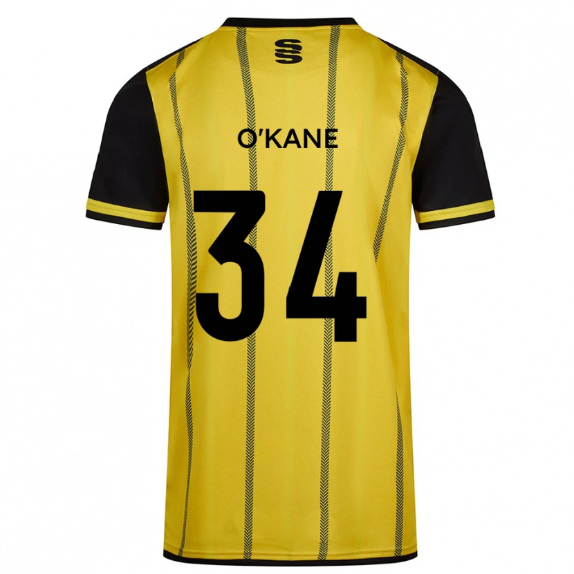 Danxen Kinderen Taelor O'kane #34 Geel Zwart Uitshirt Uittenue 2025/26 T-Shirt België