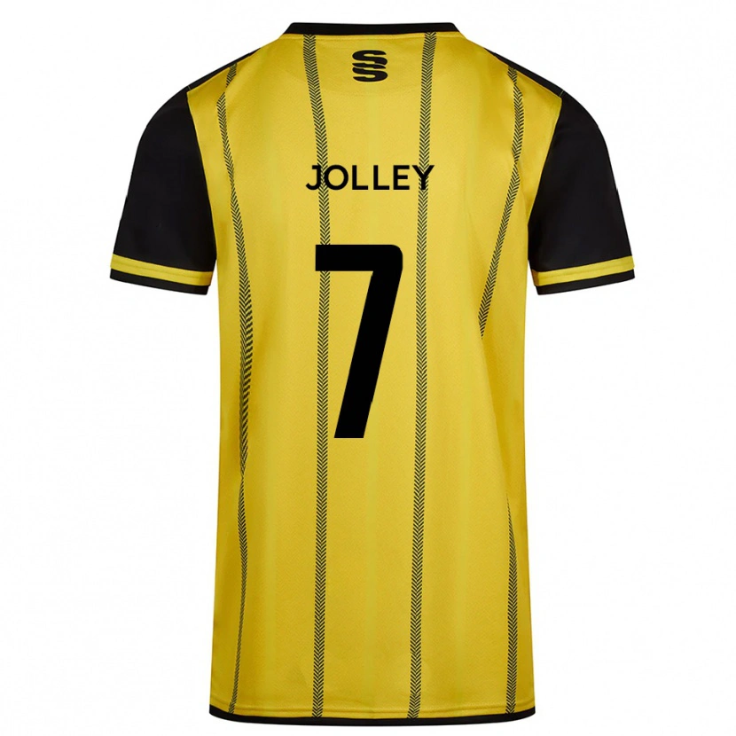 Danxen Kinderen Charlie Jolley #7 Geel Zwart Uitshirt Uittenue 2025/26 T-Shirt België