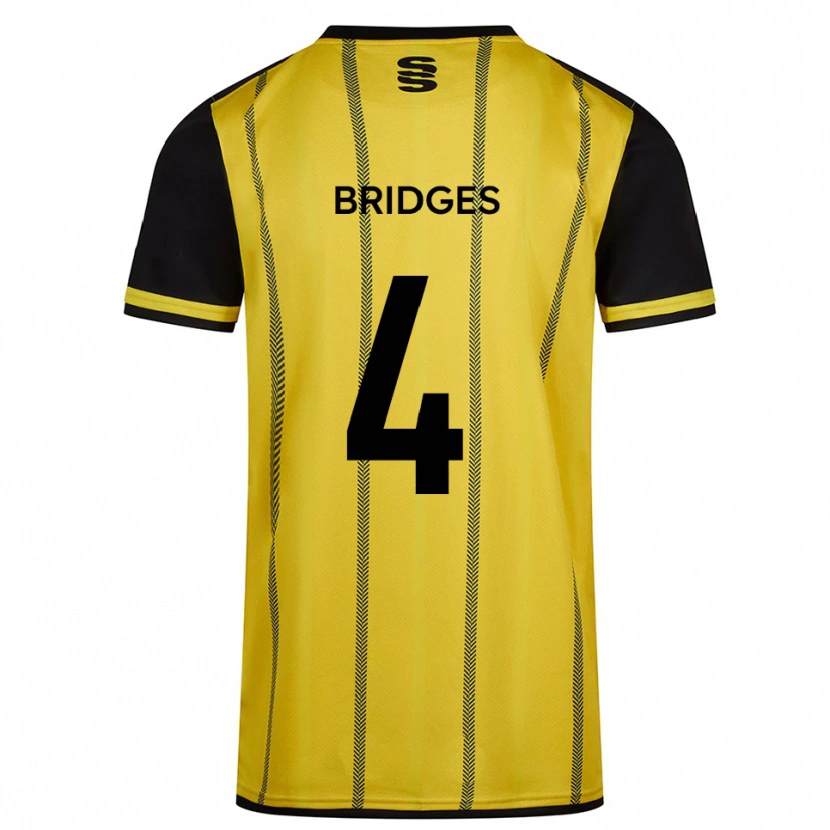 Danxen Kinderen Jacob Bridges #4 Geel Zwart Uitshirt Uittenue 2025/26 T-Shirt België