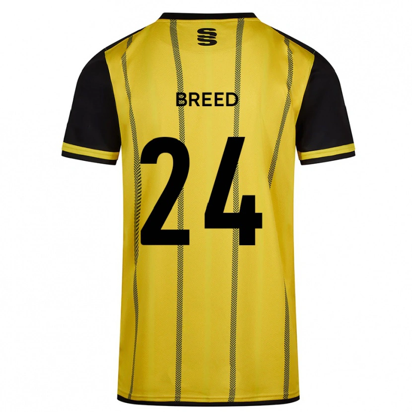 Danxen Kinderen Summer Breed #24 Geel Zwart Uitshirt Uittenue 2025/26 T-Shirt België