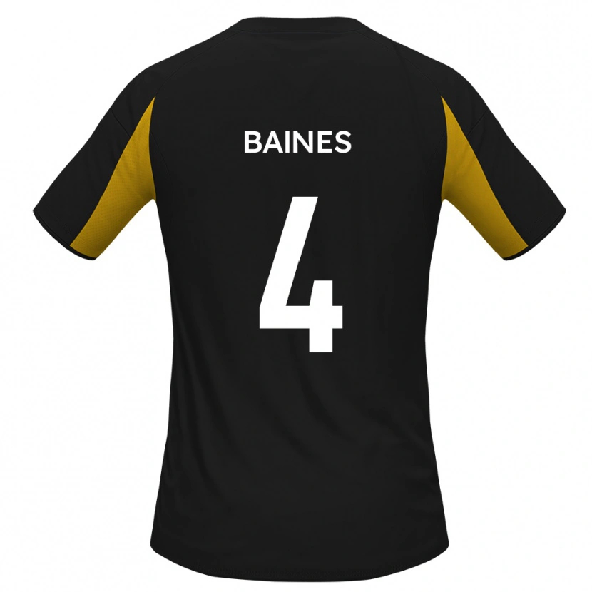 Danxen Kinderen Lewis Baines #4 Zwart Geel Uitshirt Uittenue 2025/26 T-Shirt België