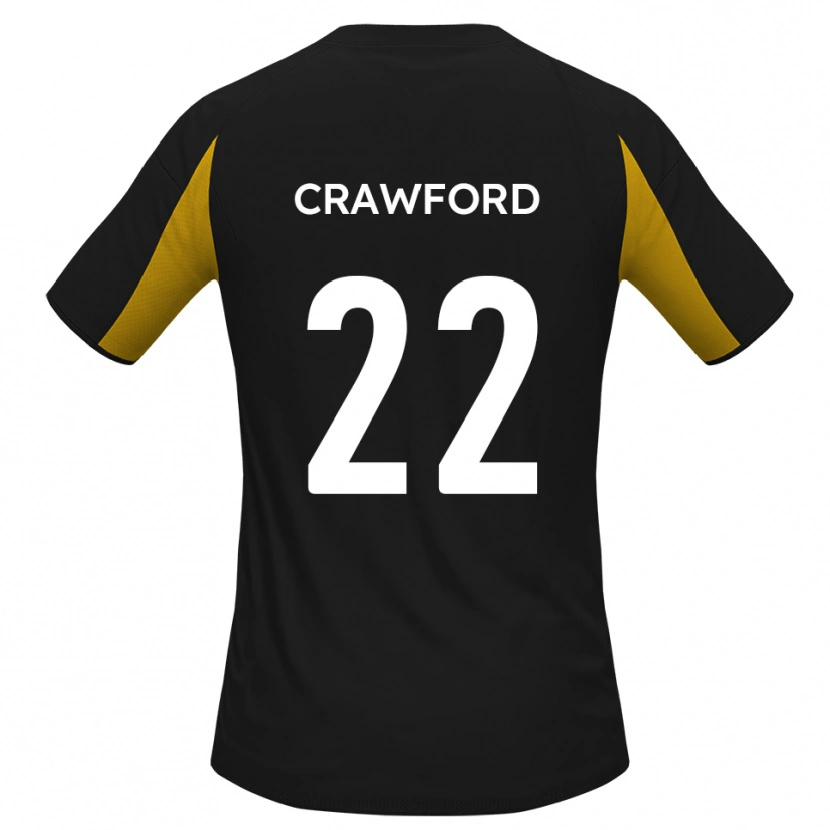 Danxen Kinderen Tom Crawford #22 Zwart Geel Uitshirt Uittenue 2025/26 T-Shirt België