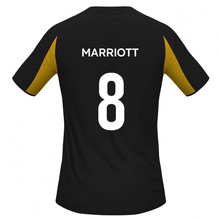 Danxen Kinderen Isaac Marriott #8 Zwart Geel Uitshirt Uittenue 2025/26 T-Shirt België
