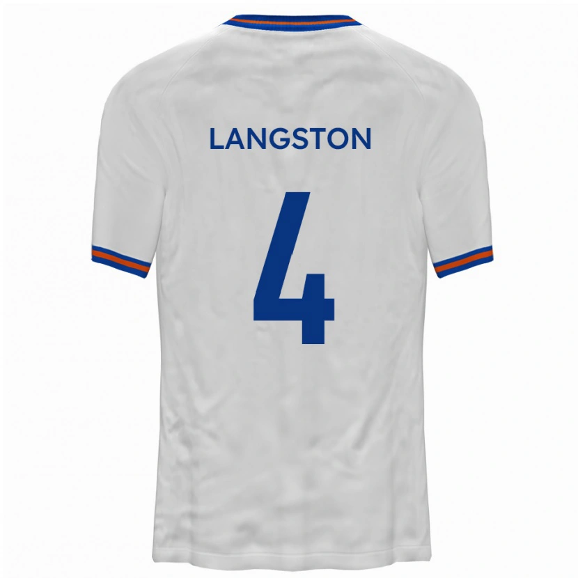Danxen Kinderen George Langston #4 Wit Blauw Uitshirt Uittenue 2025/26 T-Shirt België