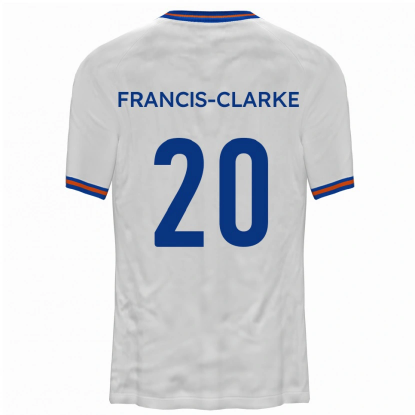 Danxen Kinderen Aidan Francis-Clarke #20 Wit Blauw Uitshirt Uittenue 2025/26 T-Shirt België