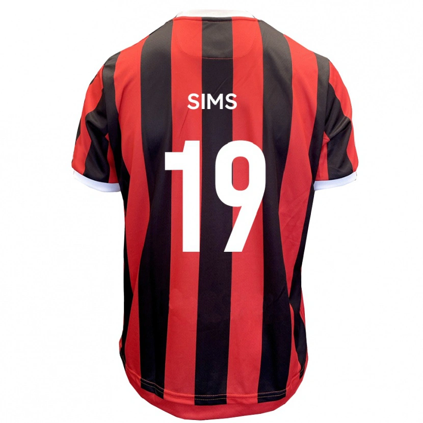 Danxen Kinderen Josh Sims #19 Rood Zwart Uitshirt Uittenue 2025/26 T-Shirt België