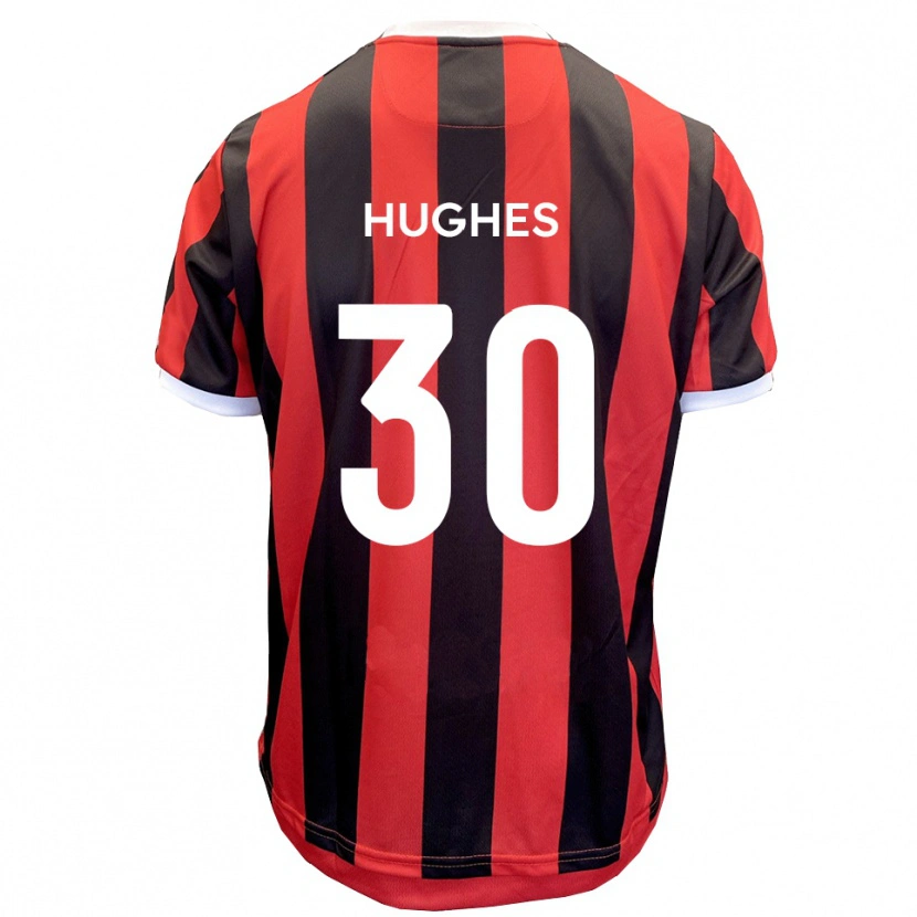 Danxen Kinderen Ollie Hughes #30 Rood Zwart Uitshirt Uittenue 2025/26 T-Shirt België