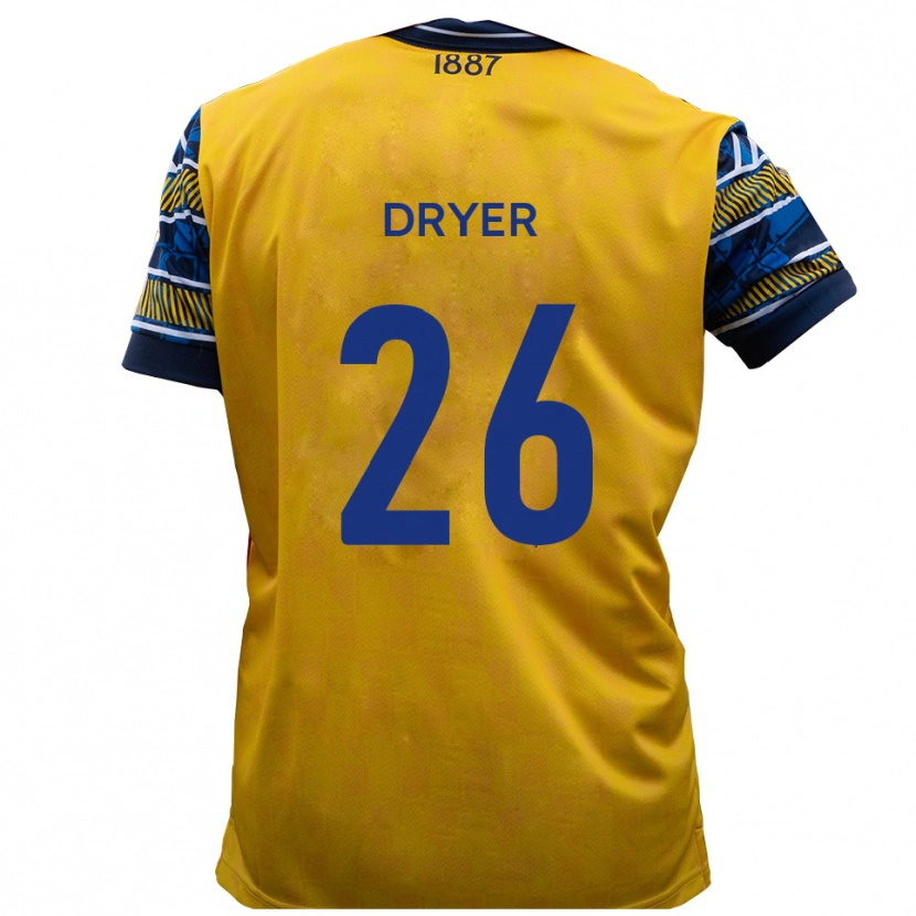 Danxen Kinderen Tom Dryer #26 Geel Zwart Uitshirt Uittenue 2025/26 T-Shirt België